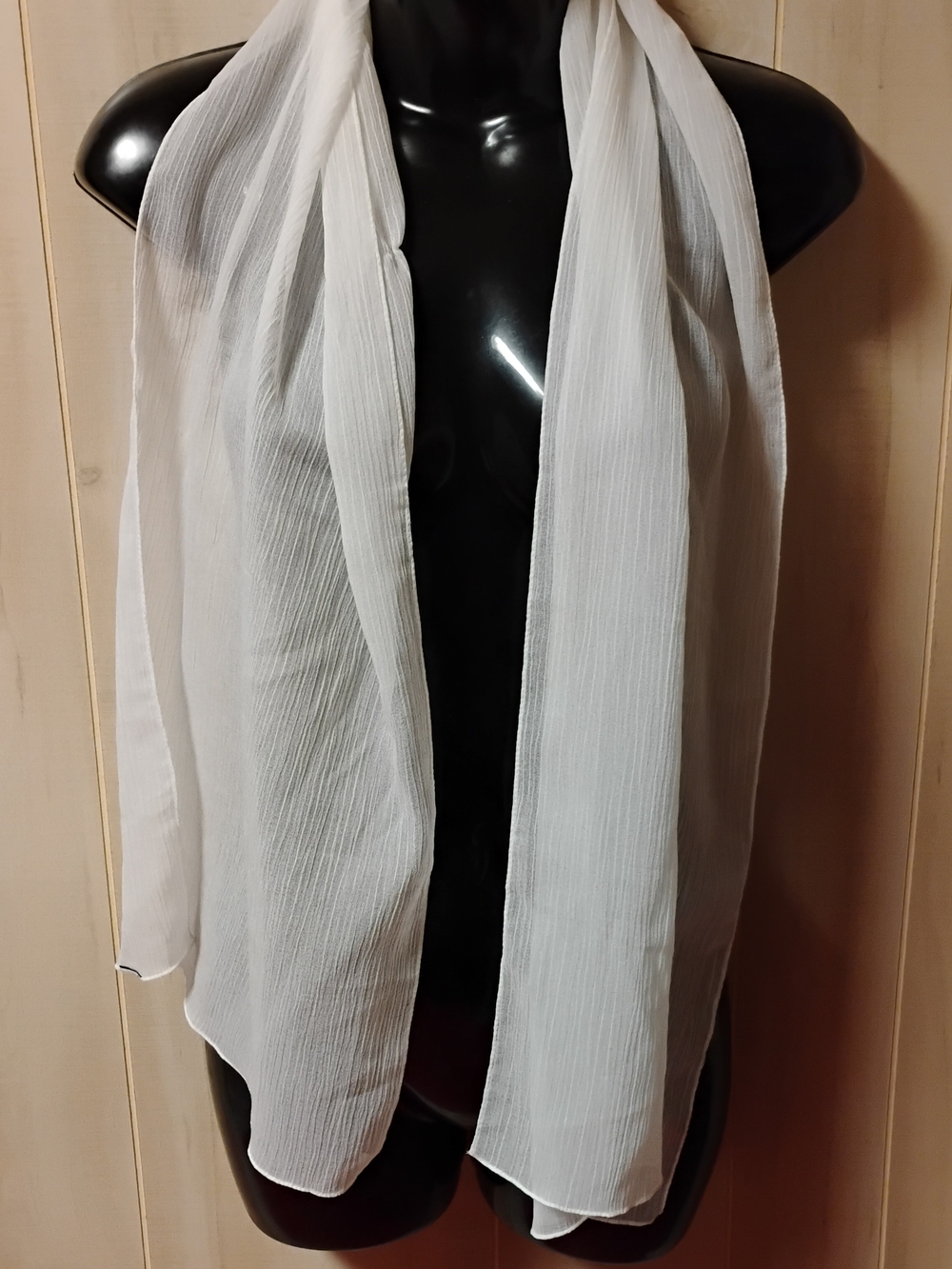 Elegant White Sheer Scarf Wrap - Lightweight Women's Accessory